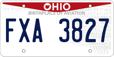 OH license plate FXA3827