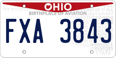 OH license plate FXA3843