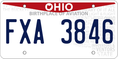 OH license plate FXA3846
