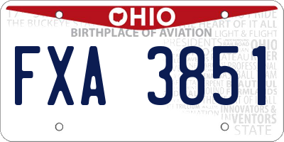 OH license plate FXA3851