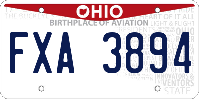 OH license plate FXA3894