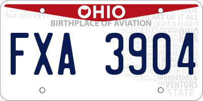 OH license plate FXA3904