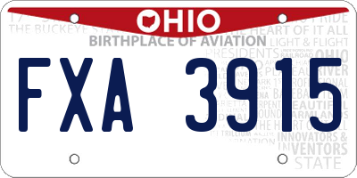 OH license plate FXA3915