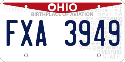 OH license plate FXA3949