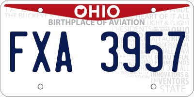 OH license plate FXA3957