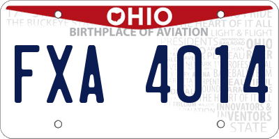 OH license plate FXA4014
