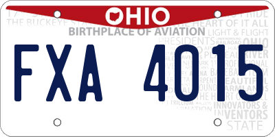OH license plate FXA4015
