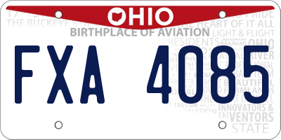 OH license plate FXA4085