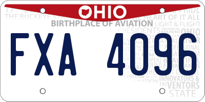 OH license plate FXA4096