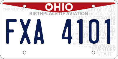 OH license plate FXA4101