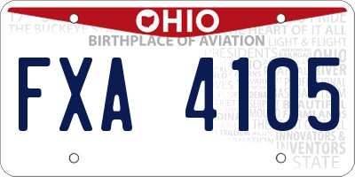 OH license plate FXA4105