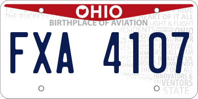 OH license plate FXA4107