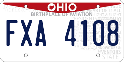 OH license plate FXA4108