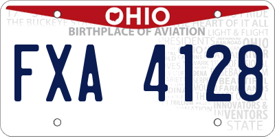 OH license plate FXA4128