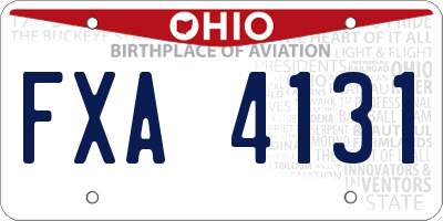 OH license plate FXA4131