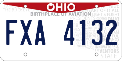 OH license plate FXA4132