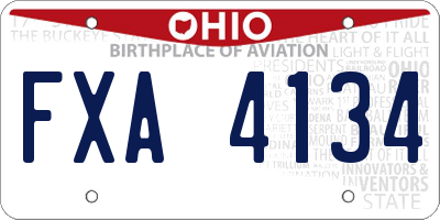 OH license plate FXA4134