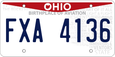 OH license plate FXA4136