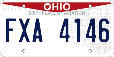 OH license plate FXA4146