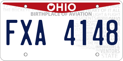OH license plate FXA4148