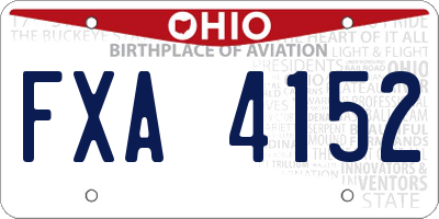 OH license plate FXA4152