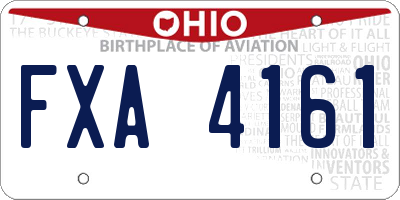 OH license plate FXA4161