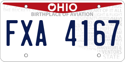 OH license plate FXA4167