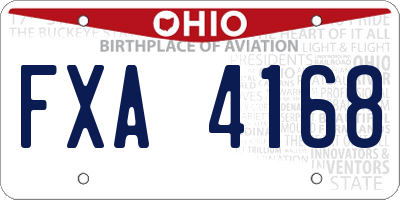 OH license plate FXA4168