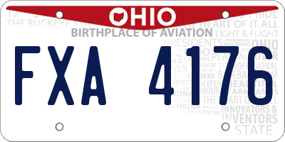 OH license plate FXA4176