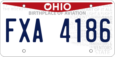 OH license plate FXA4186