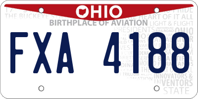 OH license plate FXA4188