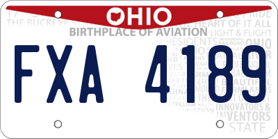 OH license plate FXA4189