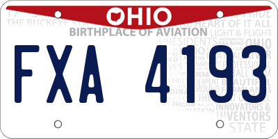 OH license plate FXA4193