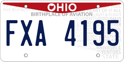 OH license plate FXA4195