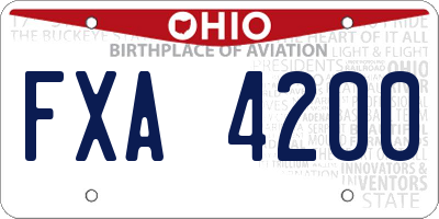 OH license plate FXA4200