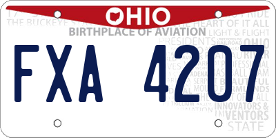 OH license plate FXA4207