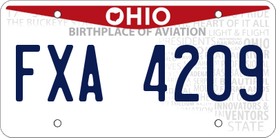 OH license plate FXA4209