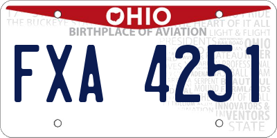 OH license plate FXA4251