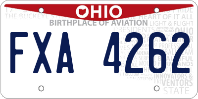 OH license plate FXA4262