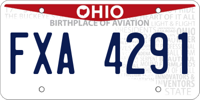 OH license plate FXA4291