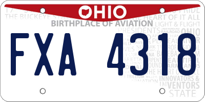 OH license plate FXA4318