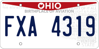 OH license plate FXA4319