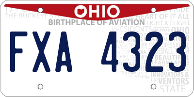 OH license plate FXA4323