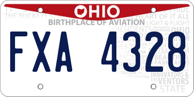 OH license plate FXA4328