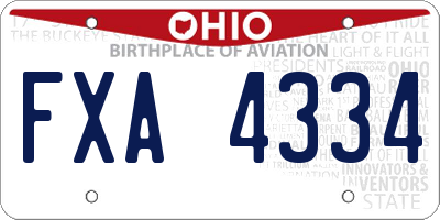 OH license plate FXA4334