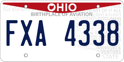 OH license plate FXA4338