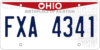 OH license plate FXA4341