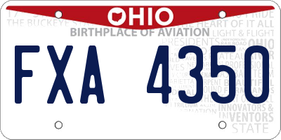 OH license plate FXA4350