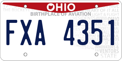 OH license plate FXA4351