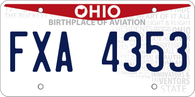 OH license plate FXA4353